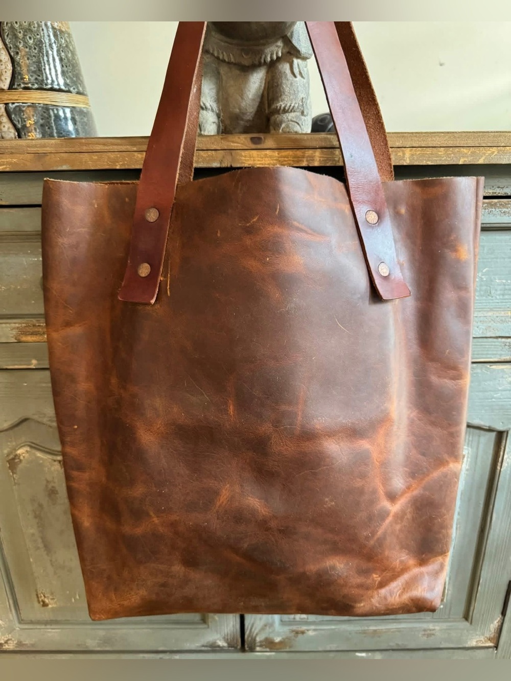 Classic Brown Leather Tote Bag - Picture 2 of 15
